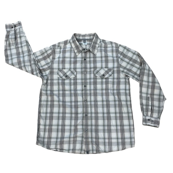 The North Face Other - North Face Long Sleeve Button Up Shirt Men’s Size X-Large Gray, Cream, Green EUC